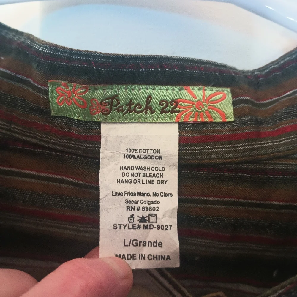 Patch 22 Y2K Indie Button Up Top Juniors L Horse Stud Artsy Boho Hippie Eclectic - Picture 9 of 11
